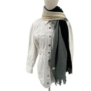Donni. Black Gray Cream Scarf